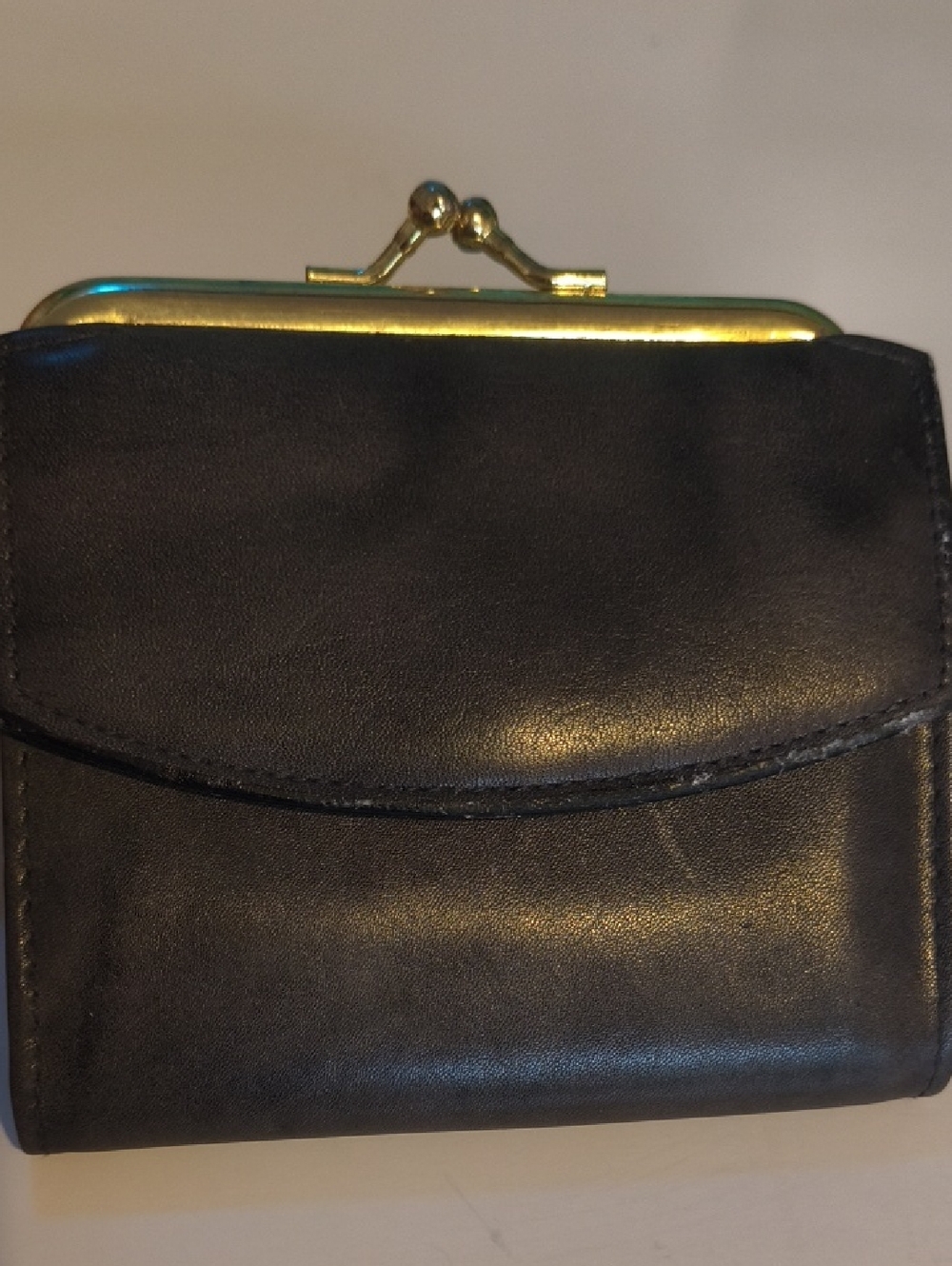 Prince Gardner Full Grain Cowhide Grey Leather Kiss-Lock Wallet